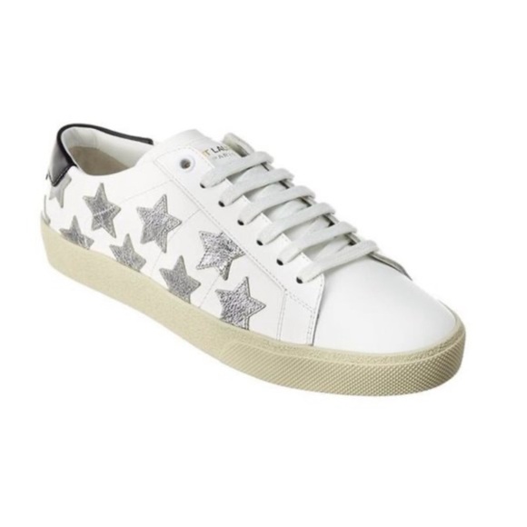 Saint Laurent Shoes - Saint Laurent Paris Court Classic Star Sneakers Leather Women’s Size 39.5 (8.5)